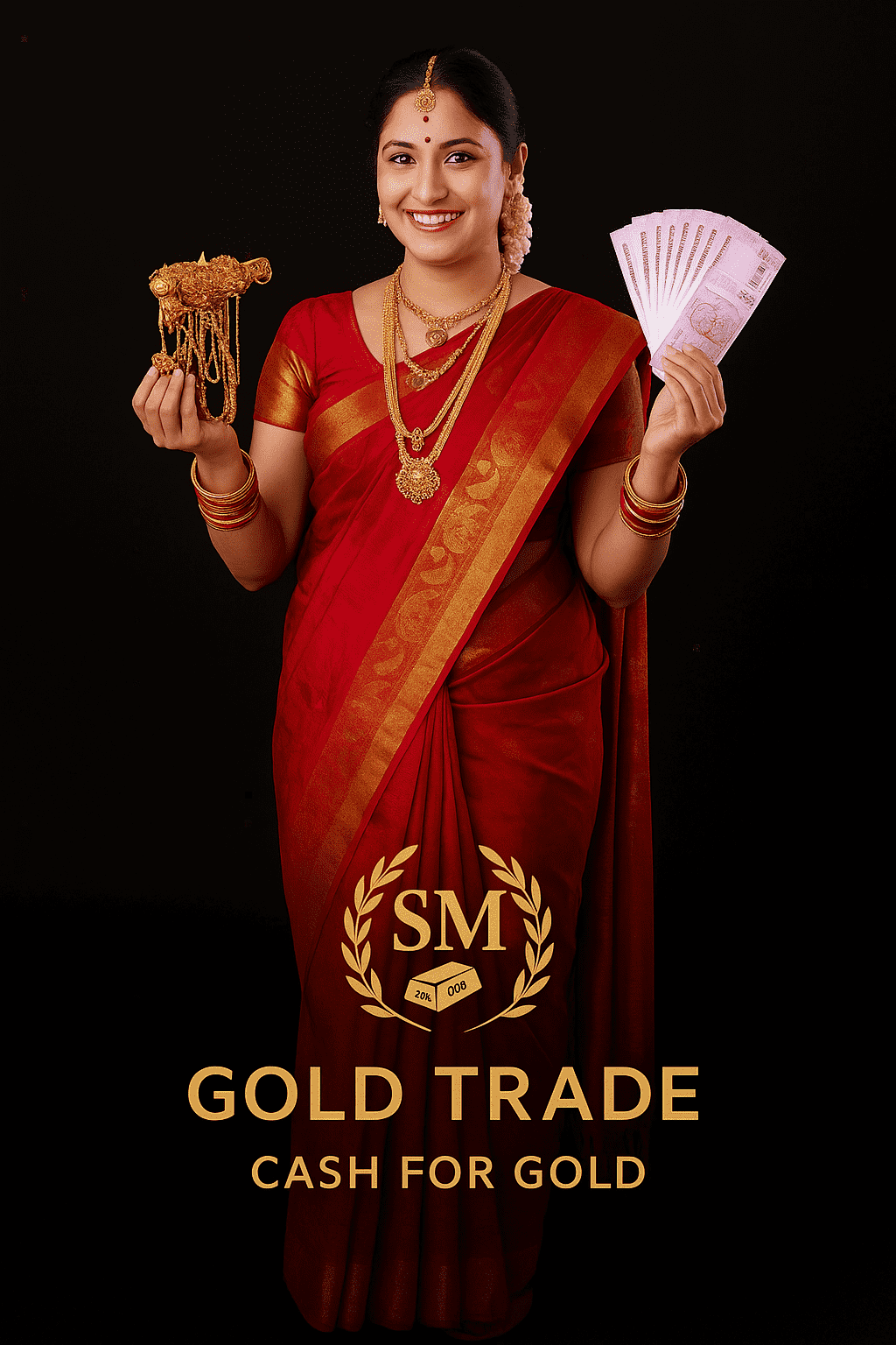 Gold evaluation and weighing process at SM Gold Trade